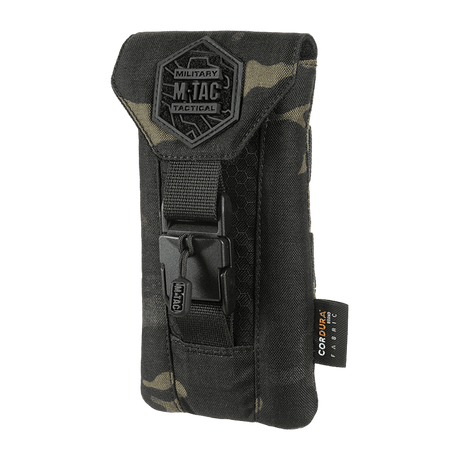 M-Tac Smartphone-veske Elite Medium Hex i sort camo med robust Cordura-materiale og NIJ-sertifisering, galleri posisjon 1