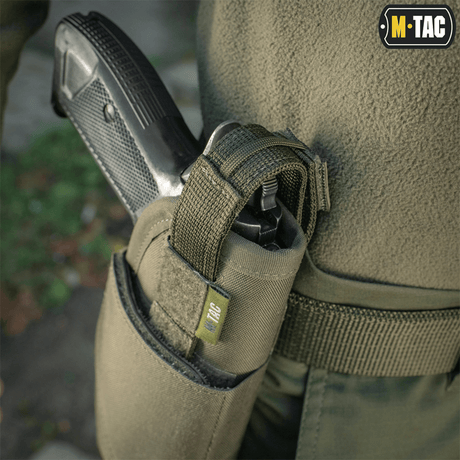 M-Tac Universal taktisk hylster Elite høyre, justerbart Cordura 500D, Laser Cut, passer til Glock 17, med MOLLE-interface.