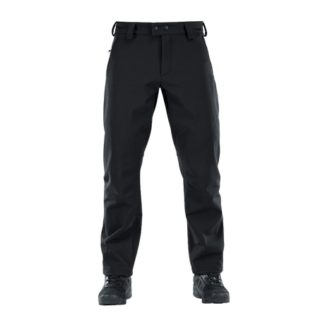 M-Tac Bukser Soft Shell Vent i sort, designet til komfort og beskyttelse i skiftende vejr, vind- og fugtbestandige bukser.