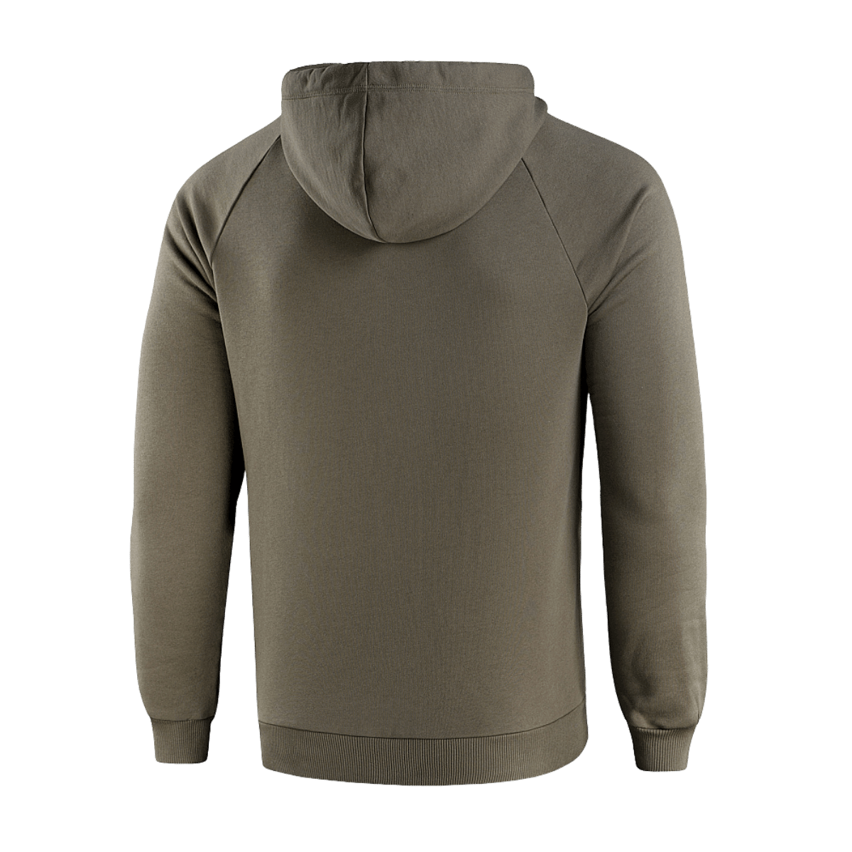 M-Tac Hættetrøje Cotton Raglan i 100% bomuld, set bagfra, med raglanærmer og hætte for komfort og stil i hverdagen.