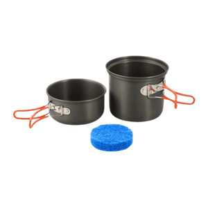 M-Tac enkel kjele i anodisert aluminium med sammenleggbare håndtak, perfekt for camping og friluftsliv. Inkluderer lokk og bolle.