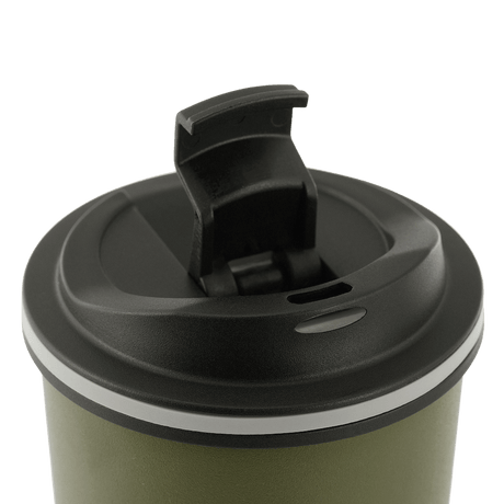 M-Tac termokopp 450 ml med ventil svart lokk og luftventil.