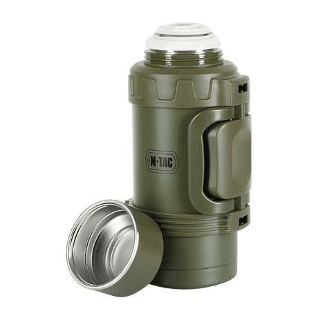 M-Tac termoflaske 1,6 L i rustfritt stål for camping og utendørsbruk, vist med lokk og vakuumtetting. Ideell for drikker.