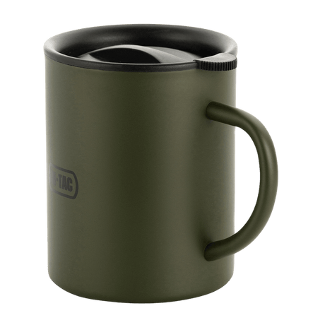M-Tac termokrus 400 ml - rustfritt stål, ideelt for utendørs og jakt, med dobbeltvegget vakuumteknologi for optimal temperaturkontroll.