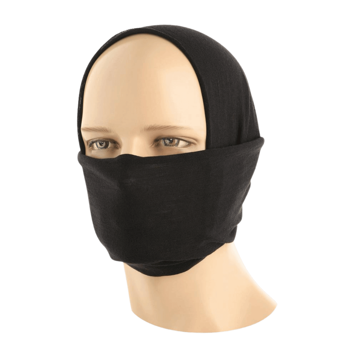 M-Tac Tubehalstørklæde i Merinould på mannequin, multifunktionelt og lavet af 100% australsk merinould, sort farve