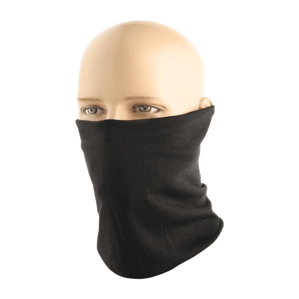 M-Tac Tubehalstørklæde i Merinould på mannequin viser alsidig brug som balaklava, lavet af 100% australsk merinould for varme og komfort.