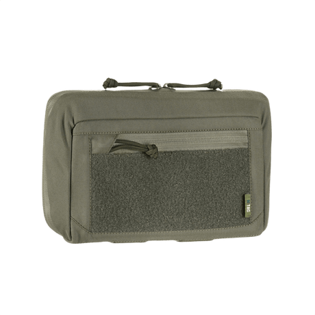 M-Tac Admin Pouch Large Elite Gen.II i robust Cordura 500D med AquaGuard-glidelås og Velcro for modulære tilbehør, perfekt for nettbrett og småting.