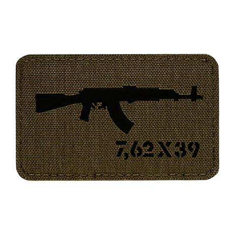 M-Tac AKM 7,62x39 Laser Cut-patch med AKM-design, Velcro-bakside, taktisk patch, slitesterkt Cordura 500D, størrelse 80x50 mm.
