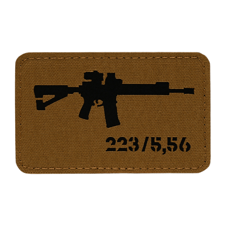 M-Tac AR-15 223/5,56 Laser Cut-patch, taktisk moralepatch med Velcro, Cordura 500D, AR-15-symbol, holdbar for utendørs bruk.