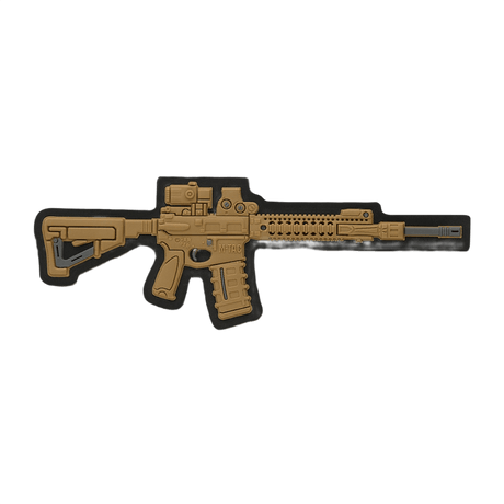 M-Tac AR-15 3D PVC-patch med Velcro for festing, taktisk design for AR-15-entusiaster, 50 x 60 mm, slitesterkt PVC-materiale.