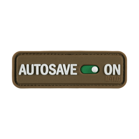 M-Tac Patch Autosave PVC i fullfarge med Velcro, 3D-effekt i PVC-materiale, ideell for klær eller taktisk utstyr, 8x2,5 cm.
