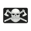 M-Tac Bearded Skull 3D PVC Patch med to økser og skægget kranium i sort og hvidt design, fastgøres med velcro.