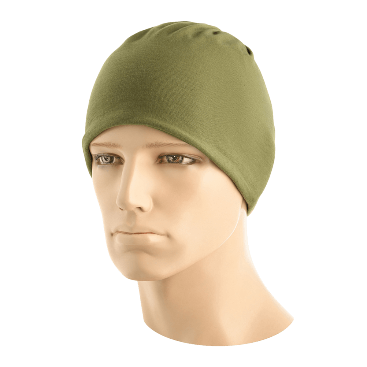 M-Tac Bomuld Tube Scarf brugt som hue, multifunktionelt tilbehør i 100% bomuld, ideel til aktiv fritid og taktisk brug, i en olivengrøn farve