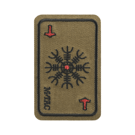 M-Tac Patch Kort Helm of Horror (broderi) med vikingtids Ægishjálmur-symbol, brodert på Cordura 500D, holdbar og slitesterk.
