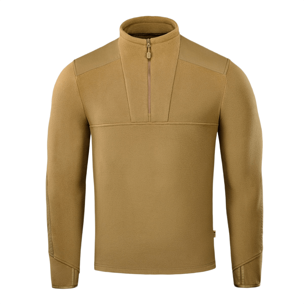 M-Tac Centurion Microfleece Jakke i brun farve med YKK-lynlås og forstærkede skuldre, designet til varme og bevægelighed.