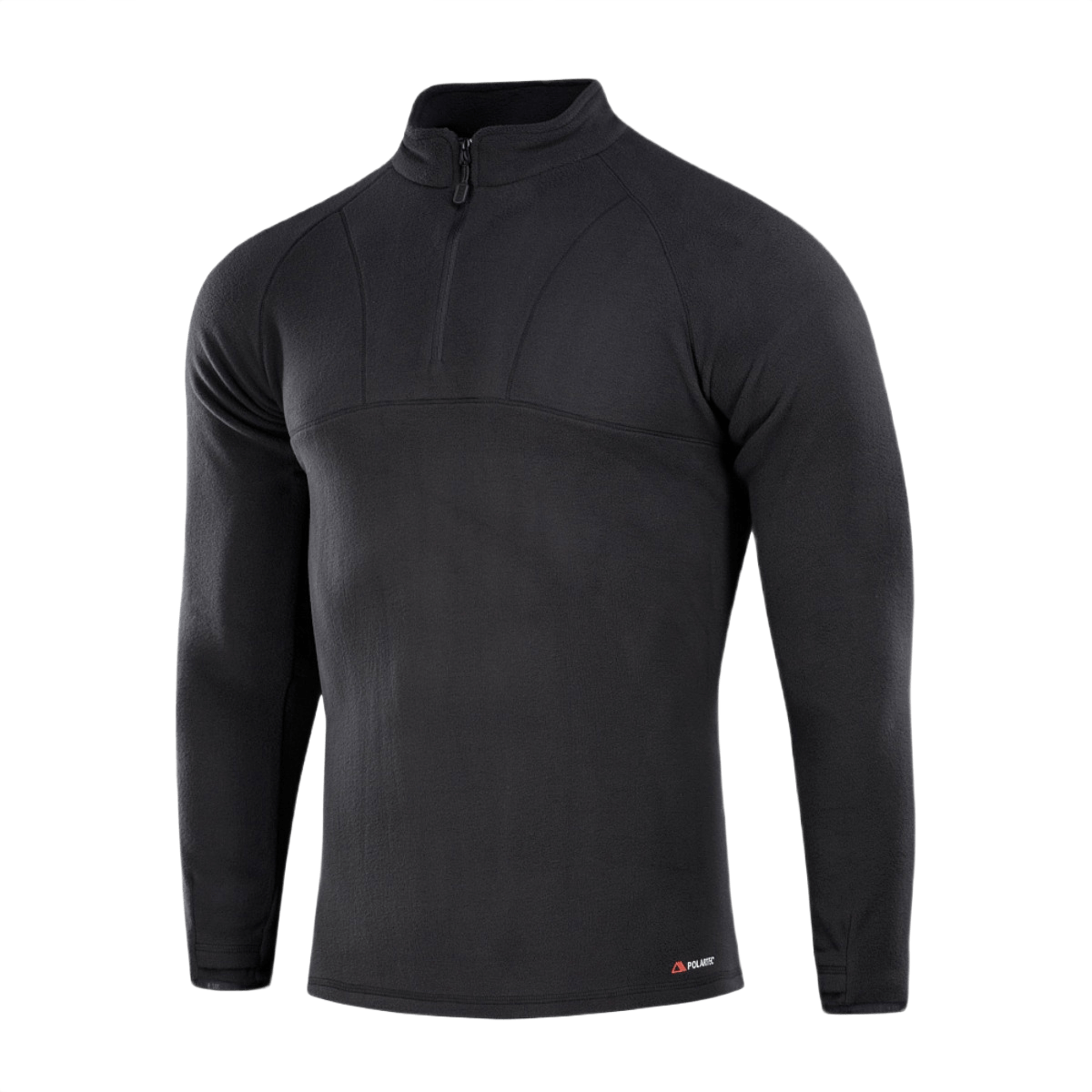 M-Tac Delta Polartec Raglan Jakke i sort, fremstillet af holdbar Micro Series fleece, ideel til hverdagsbrug og udendørsaktiviteter.