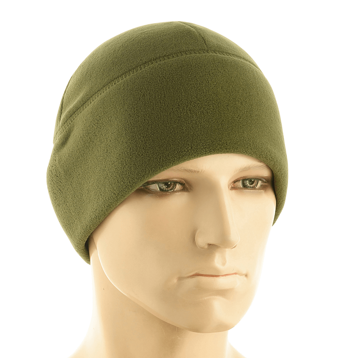 M-Tac Fleece Polartec Watch Cap i olivengrøn, let og varm hue til kolde vejrforhold, perfekt til udendørs aktiviteter og vinterbrug.