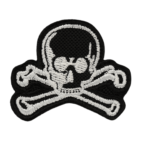M-Tac Patch Old Skull Velcro med 3D-effekt i tekstil, taktisk morale patch med svart og hvitt dødningehodedesign, dimensjoner 45 x 55 mm