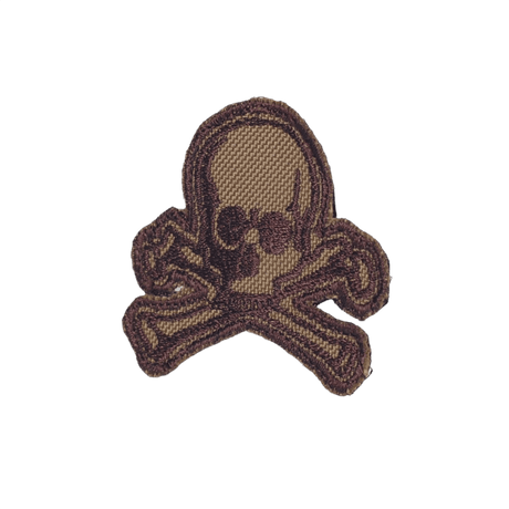 M-Tac Patch Old Skull Velcro moralepatch med kranium og korslagte bein, tekstilmateriale og 3D-effekt, 45x55 mm, lett feste.