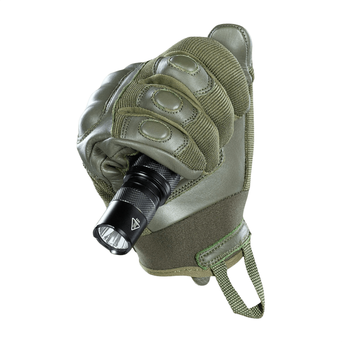 M-Tac Handsker Assault Tactical Mk.4 med læderforstærkning og justerbar velcro, perfekt til våbenhåndteringsopgaver, grøn farve.