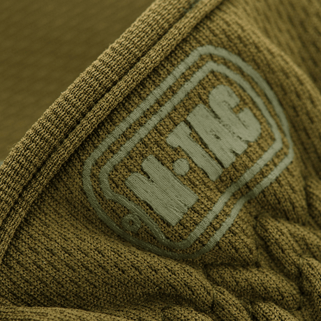 Nærbillede af M-Tac Handsker Scout Tactical Mk.2 med syntetisk læderdetaljer for beskyttelse og holdbarhed, hurtigttørrende og let materiale.