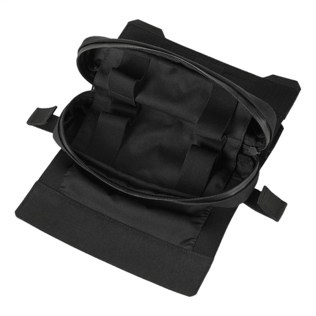 M-Tac Horizontal Medical Pouch ROLL Elite i åpen tilstand, i Cordura-materiale med flere rom for medisinsk utstyr.