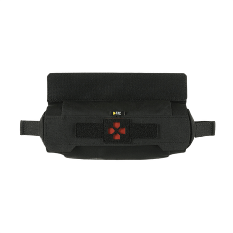 M-Tac Horizontal Medical Pouch ROLL Elite i svart Cordura 500D, designet for minimal plassbruk og komfort ved kjøring.