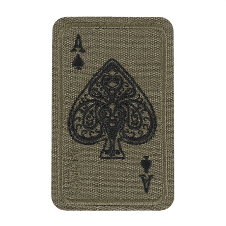 M-Tac Patch Ace Of Spades (Broderi) i slitesterk Cordura 500D med Velcro, ideell for klær, veske eller taktisk utstyr, 5 x 8 cm.
