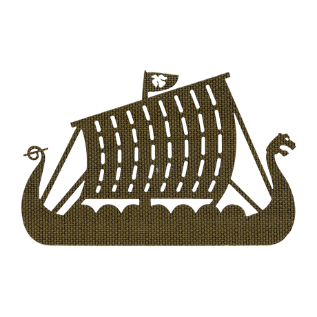 M-Tac Patch Drakkar Laser Cut – vikingskip viser et dragevikingskip, laget av Cordura 500D med Velcro-feste, egnet for taktisk bruk.