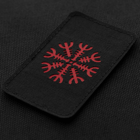 M-Tac Patch Helm of Horror Vannrett Laser Cut i Cordura 500D med ægishjálmur-design, festes med Velcro, størrelse 80 x 50 mm.