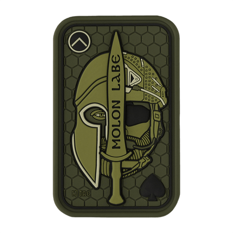 M-Tac Patch Molon Labe 3D PVC morale patch i gummi, 3D-effekt og Velcro, inspirert av 300 spartanerne, dimensjoner 108x68 mm.