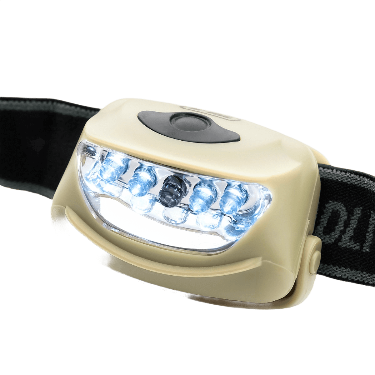 M-Tac Pandelygte 4+1 LED pandelampe med elastisk hovedrem, tre lysfunktioner, 4 hvide og 1 rød LED, op til 18 lumen lysstyrke.