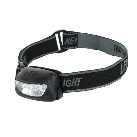 M-Tac Hodelykt 4+1 LED med elastisk hodebånd og 5 LED-lysinnstillinger, perfekt for friluftsliv og camping.