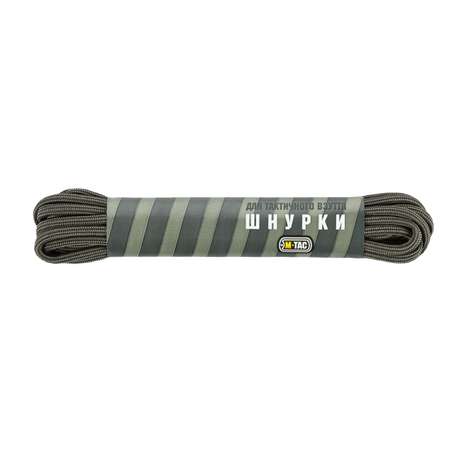 M-Tac Snørebånd Type 3 i nylon paracord materiale, 4 mm diameter, størrelser 135 cm, 165 cm, 185 cm, grå farve, holdbare og fleksible
