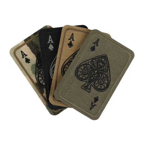 M-Tac Patch Ace Of Spades (Broderi) i Cordura 500D med Velcro, perfekt for klær og utstyr i flere farger, 5 x 8 cm, brodert design.