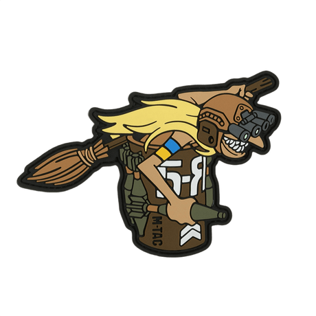 M‑Tac Patch Baba-Yaga Horizontal med 3D-design viser en kriger med nattkikkert og granater, symboliserer den ukrainske UAV Baba Yaga.