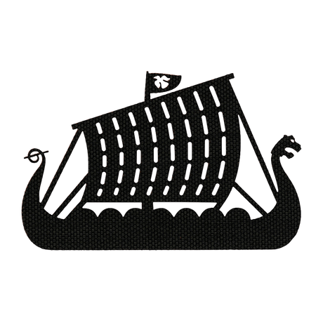 M-Tac Patch Drakkar Laser Cut – vikingskip, Cordura 500D, egnet for uniform eller veske, viser det ikoniske Drakkar-skipet.