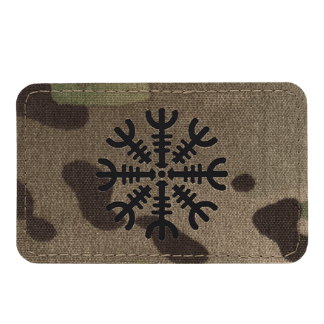 M-Tac Patch Helm of Horror Vannrett Laser Cut med ægishjálmur-design på slitesterkt Cordura 500D materiale med Velcro-feste.