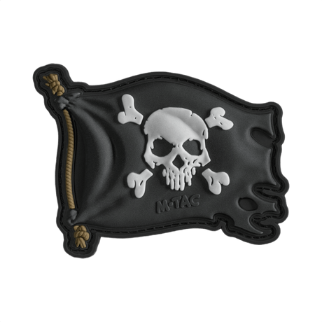 M-Tac Patch Jolly Roger PVC i 3D, symboliserer eventyrlyst, med Velcro for enkel festing, 8x5 cm, i fullfarget PVC.