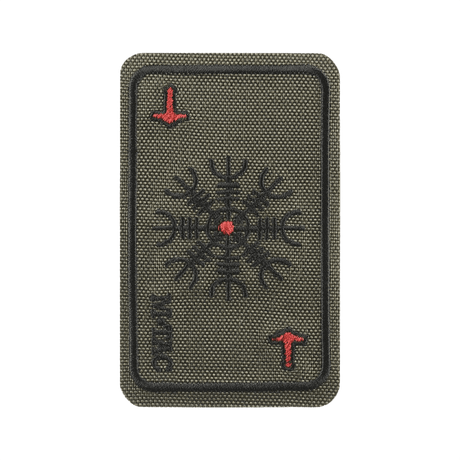 M-Tac Patch Kort Helm of Horror (broderi) med vikingesymbol ægishjálmur, brodert på Cordura 500D, velcrofeste, 8 x 5 cm.