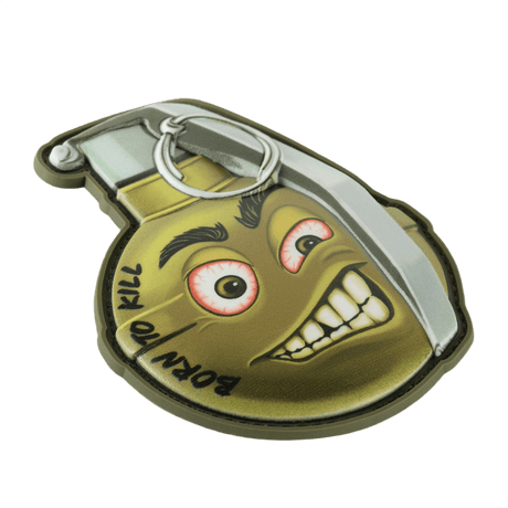 M-Tac Patch M67 Granat 3D PVC med "Born to Kill"-tekst og emoji-design i 3D PVC med Velcro-bakside for taktisk utstyr.