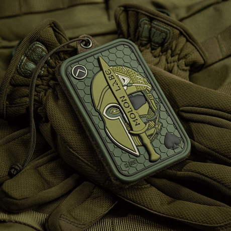 M-Tac Patch Molon Labe 3D PVC med spartansk design i gummi, Velcro på baksiden. Inspirert av 300 spartanere. 108x68 mm, taktisk utstyr.