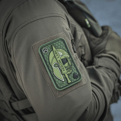 M-Tac Patch Molon Labe 3D PVC på uniform med Velcro-feste, inspirert av spartanere, med realistisk 3D-effekt, 108x68 mm.