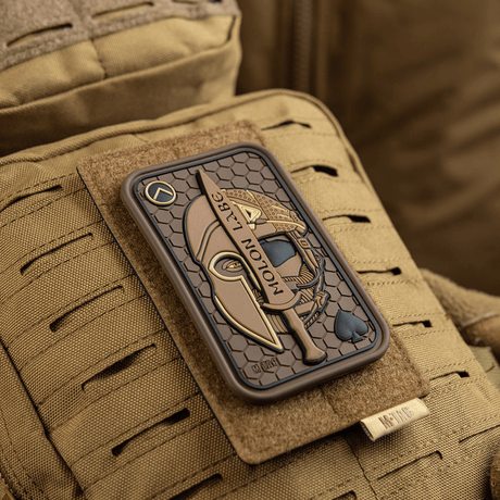 M-Tac Patch Molon Labe 3D PVC taktisk morale patch med spartanerdesign, 3D-effekt og Velcro-feste på uniform