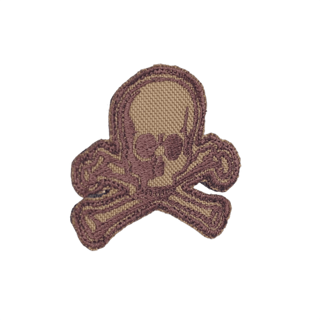 M-Tac Patch Old Skull Velcro med 3D-effekt, brunt kraniedesign, egnet for uniform og utstyr, dimensjoner 45 x 55 mm, tekstilmateriale