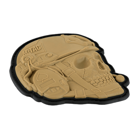 M-Tac Patch Operator 3D PVC med realistisk kraniumdesign og Velcro-feste, perfekt for taktisk utstyr og morale patches.