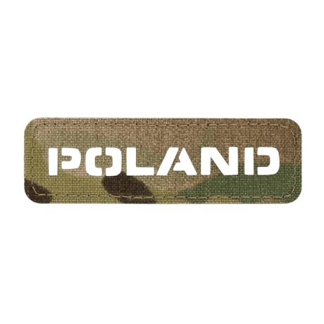 M‑Tac Patch Poland End-to-End 25x80, slank perforert patch laget i Cordura 500D med laserskåret inskripsjon og velcro-feste.
