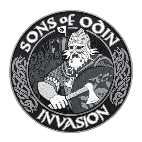 M-Tac Patch Sons of Odin 3D Velcro med vikingmotiv, 80 mm PVC morale patch for uniform eller utstyr, perfekt for kamp og fritid