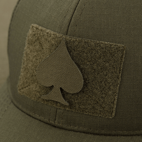 M-Tac Patch Spades Laser Cut på caps, taktisk patch med Velcro, holdbart Cordura 500D-materiale, 'Ace of Spades'-design