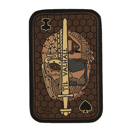M-Tac patch til Valhall Ace Jacquard morale patch inspirert av norske soldaters ritualer, tekstil Jacquard, svart Velcro, 108x68 mm